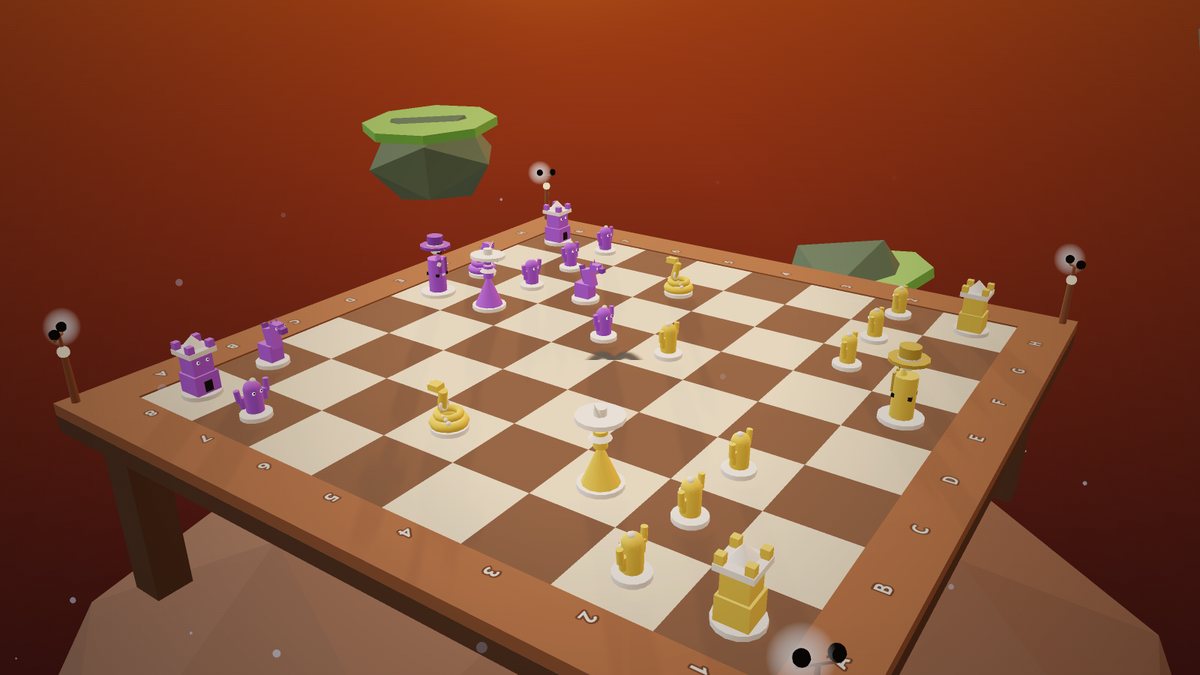 Checkmate Canyon — a chess duel on a canyon table where the pieces are alive